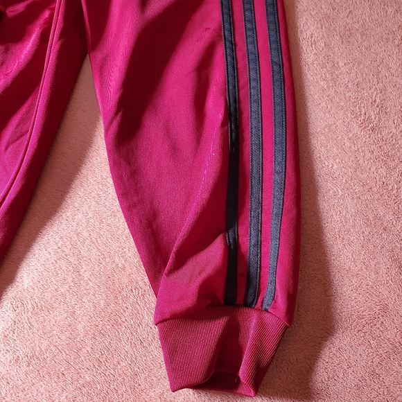 Mens XL Adidas Zip Up Gym Jacket Classic Burgundry Black Striped Athletic Warm - Picture 7 of 8